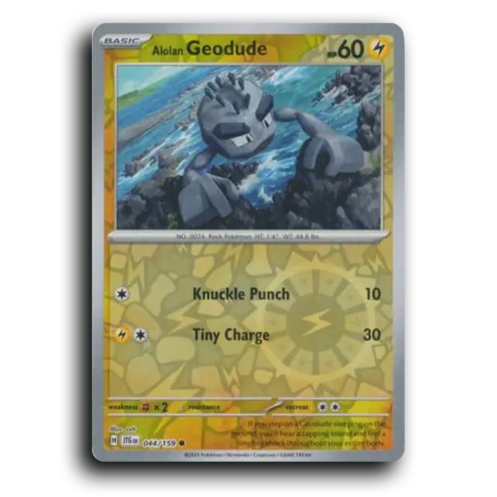 Alolan Geodude 044/159 Journey Together Common Pokemon Card TCG Reverse Holo