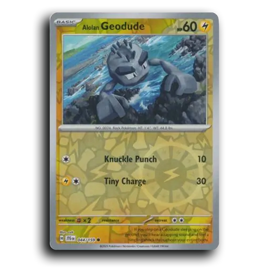Alolan Geodude 044/159 Journey Together Common Pokemon Card TCG Reverse Holo