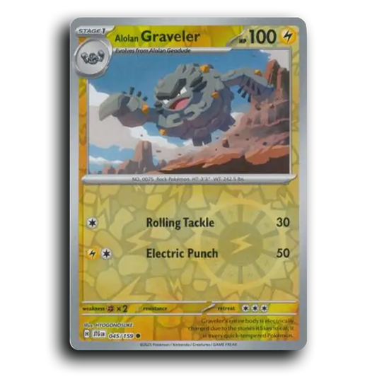 Alolan Graveler 045/159 Journey Together Common Pokemon Card TCG Reverse Holo