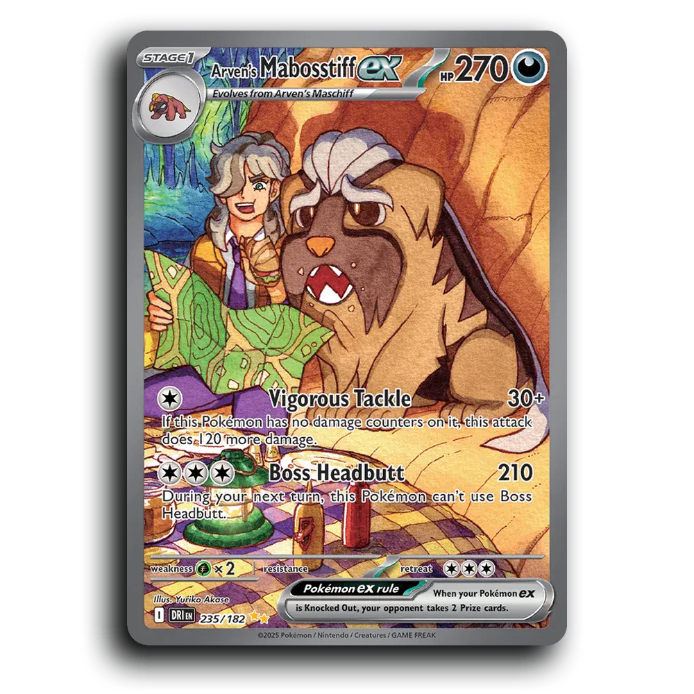 Arven's Mabosstiff ex 235/182 Destined Rivals Special Illustration Rare Pokemon Card TCG Holofoil