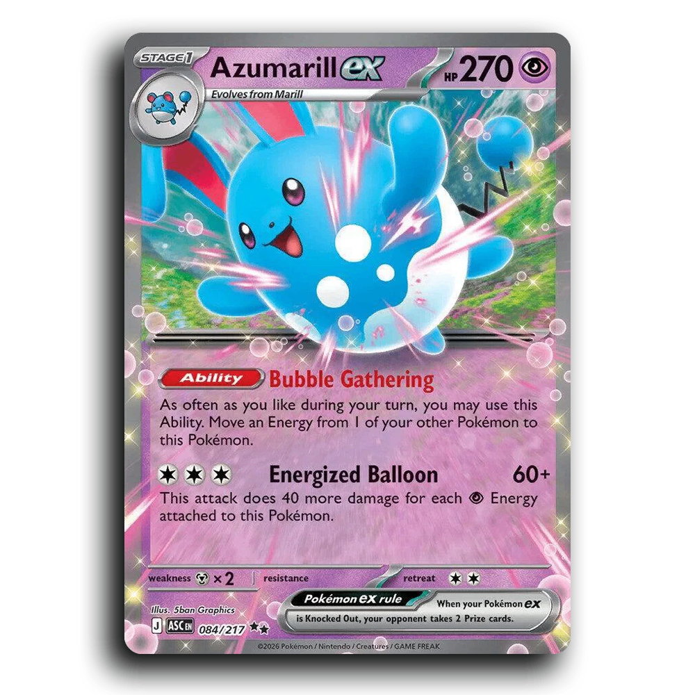 Azumarill ex 084/217 Ascended Heroes Double Rare Pokemon Card TCG Near Mint NM Holofoil