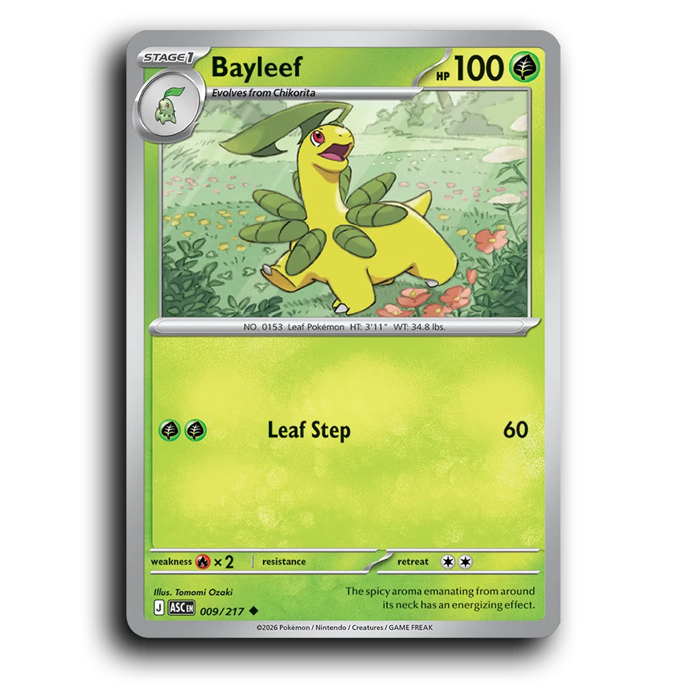 Bayleef 009/217 Ascended Heroes Uncommon Pokemon Card TCG Near Mint NM