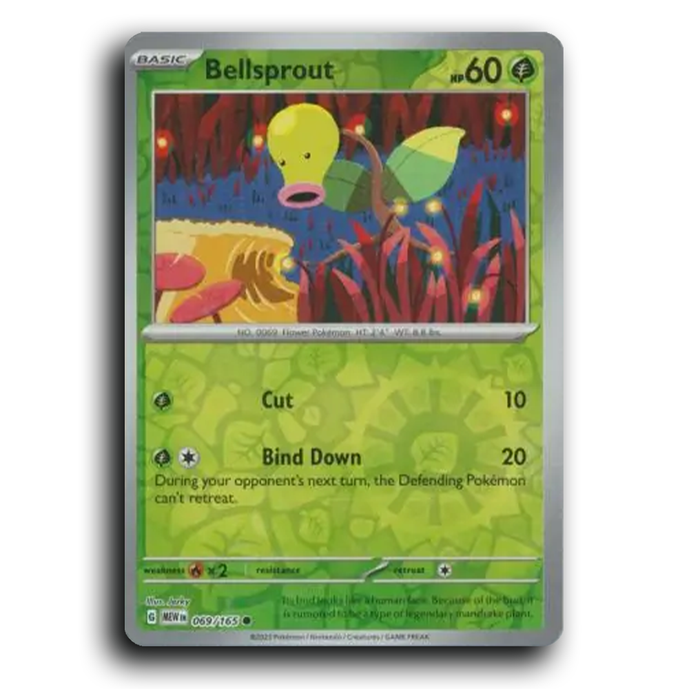 Bellsprout 069/165 151 Common Pokemon Card TCG Near Mint NM Reverse Holo