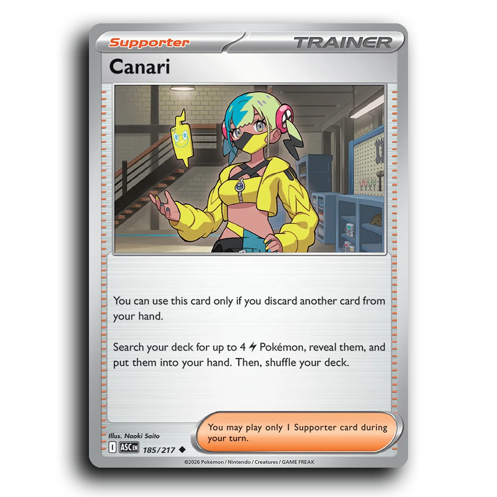 Canari 185/217 Ascended Heroes Uncommon Pokemon Card TCG Near Mint NM