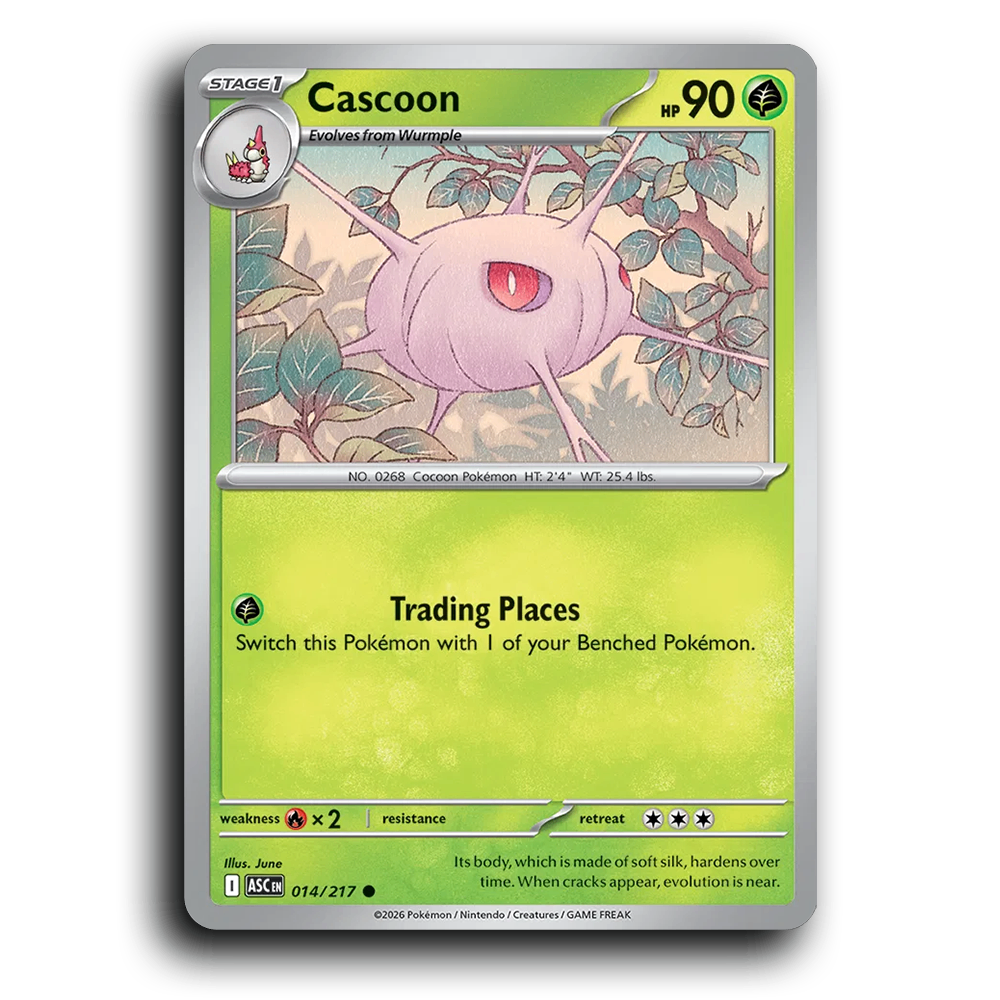 Cascoon 014/217 Ascended Heroes Common Pokemon Card TCG Near Mint NM