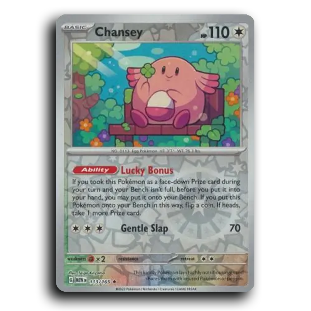 Chansey 113/165 151 Rare Pokemon Card TCG Near Mint NM Reverse Holo