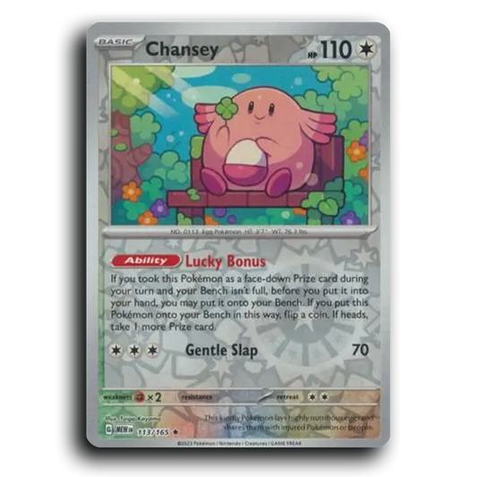 Chansey 113/165 151 Rare Pokemon Card TCG Near Mint NM Reverse Holo