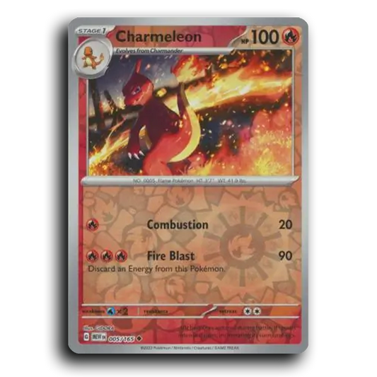 Charmeleon 005/165 151 Uncommon Pokemon Card TCG Reverse Holo
