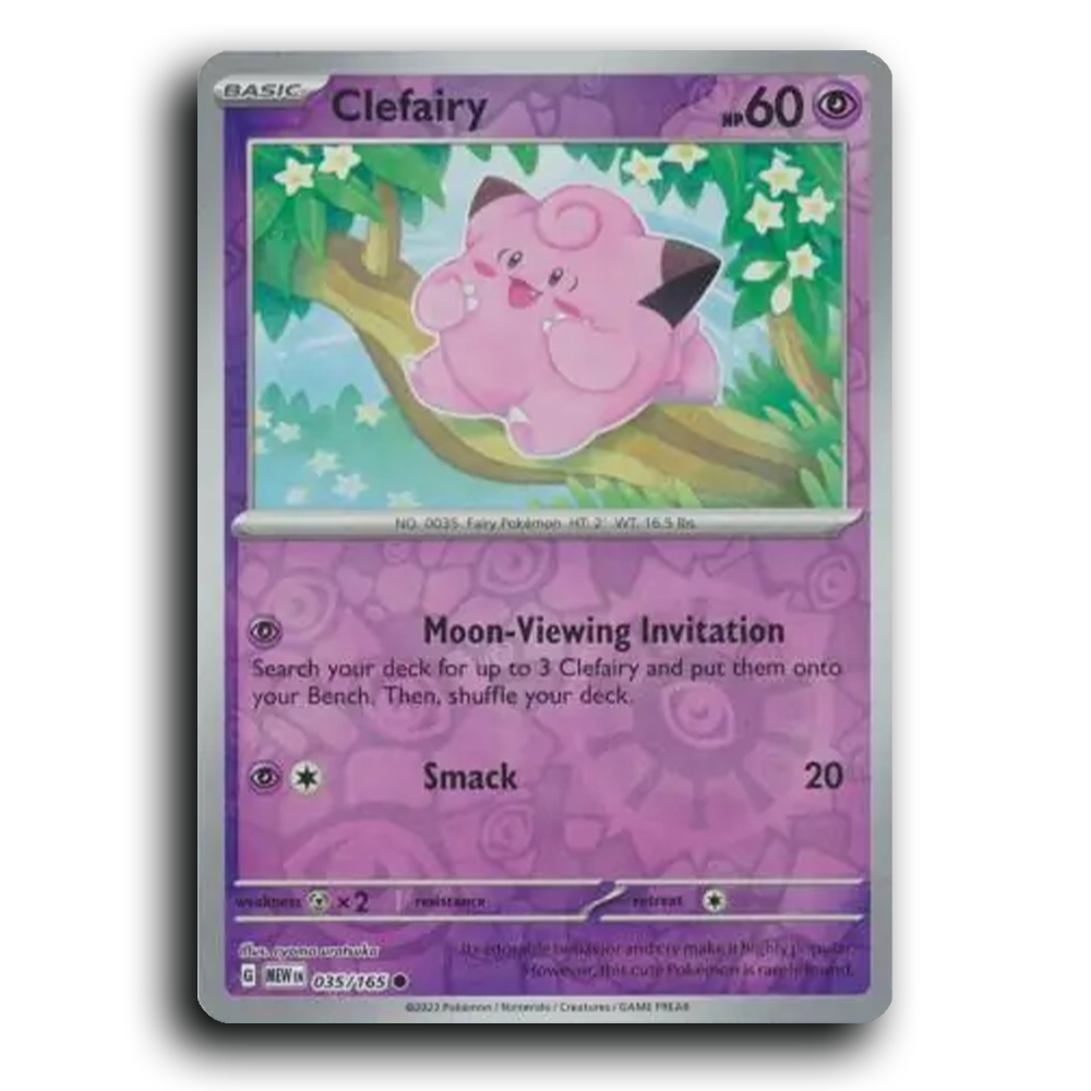 Clefairy 035/165 151 Common Pokemon Card TCG Reverse Holo
