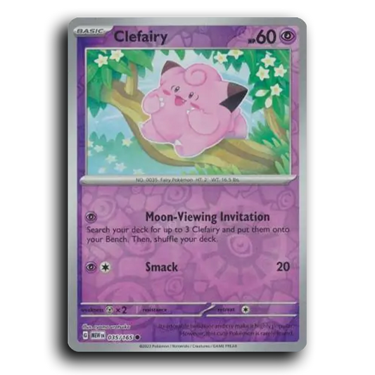 Clefairy 035/165 151 Common Pokemon Card TCG Reverse Holo
