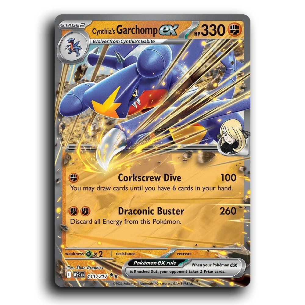 Cynthia's Garchomp ex 111/217 Ascended Heroes Double Rare Pokemon Card TCG Near Mint NM Holofoil