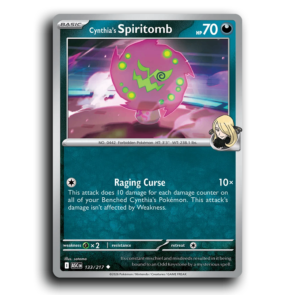 Cynthia's Spiritomb 133/217 Ascended Heroes Uncommon Pokemon Card TCG Near Mint NM