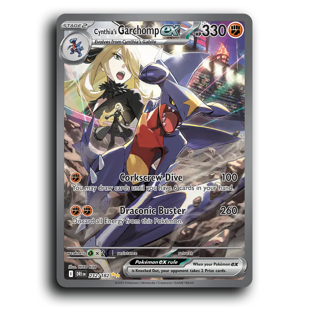 Cynthia's Garchomp ex 232/182 Destined Rivals Special Illustration Rare Pokemon Card TCG Holofoil