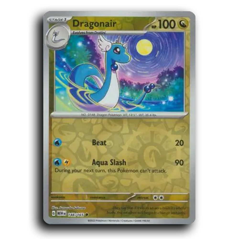 Dragonair 148/165 151 Uncommon Pokemon Card TCG Near Mint NM Reverse Holo