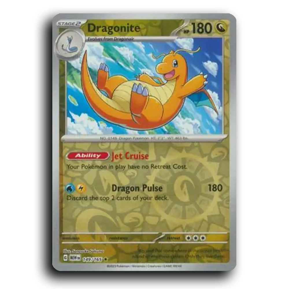 Dragonite 149/165 151 Rare Pokemon Card TCG Near Mint NM Reverse Holo