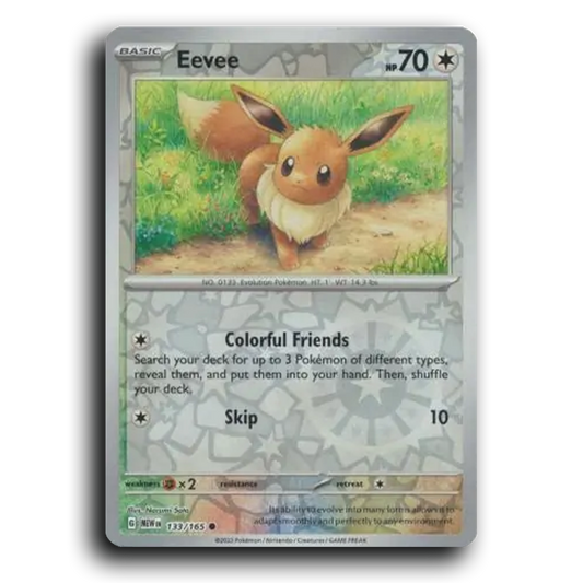 Eevee 133/165 151 Common Pokemon Card TCG Near Mint NM Reverse Holo