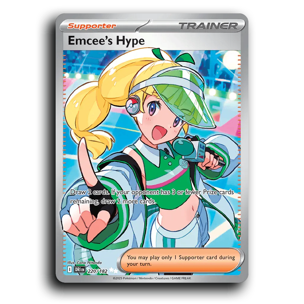 Emcee's Hype 220/182 Destined Rivals Ultra Rare Pokemon Card TCG Holofoil