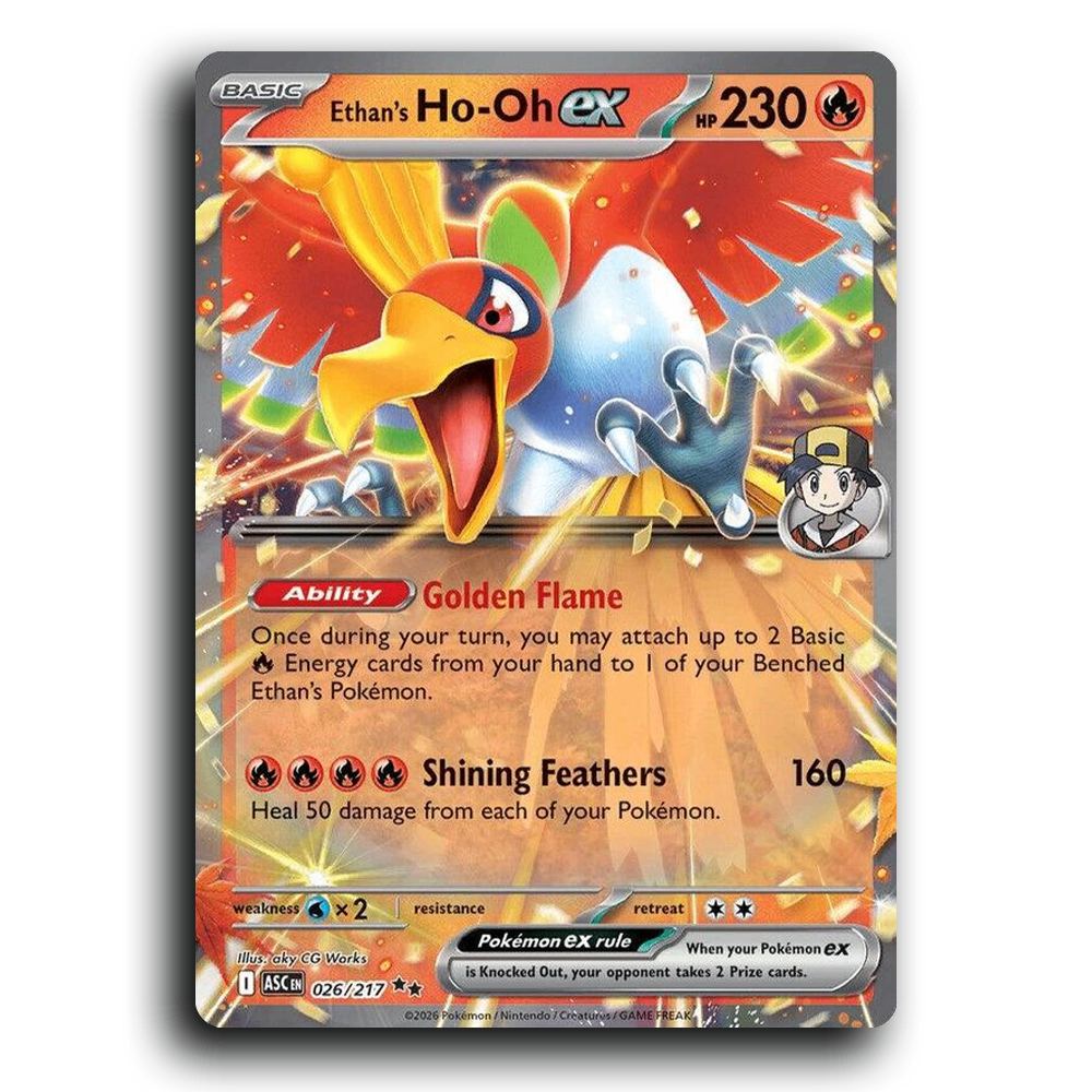 Ethan's Ho-Oh ex 026/217 Ascended Heroes Double Rare Pokemon Card TCG Near Mint NM