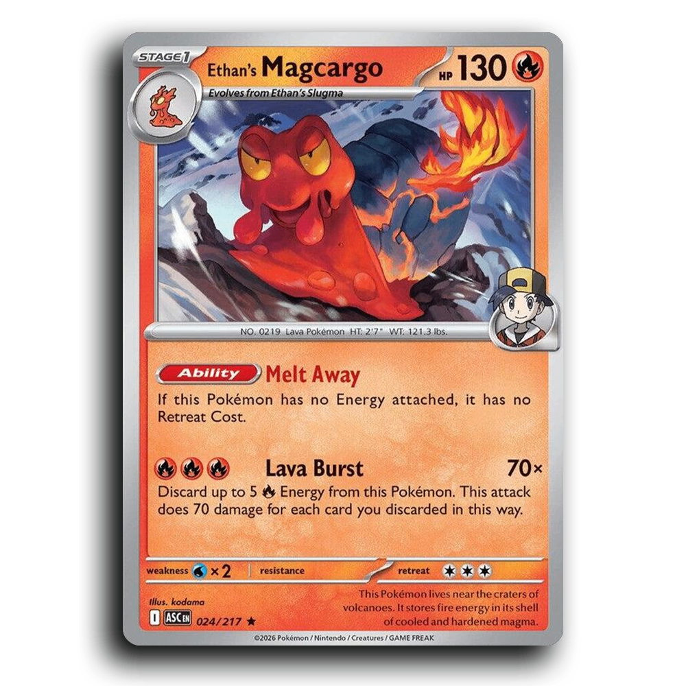 Ethan's Magcargo 024/217 Ascended Heroes Rare Pokemon Card TCG Near Mint NM