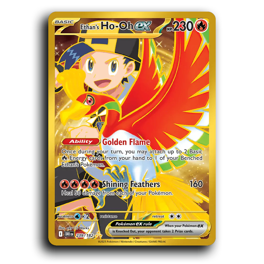 Ethan's Ho-Oh ex 239/182 Destined Rivals Hyper Rare Pokemon Card TCG Holofoil