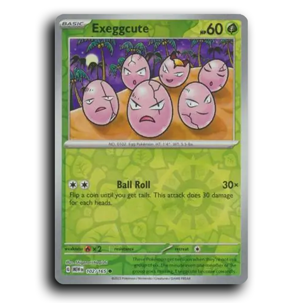 Exeggcute 102/165 151 Common Pokemon Card TCG Near Mint NM Reverse Holo