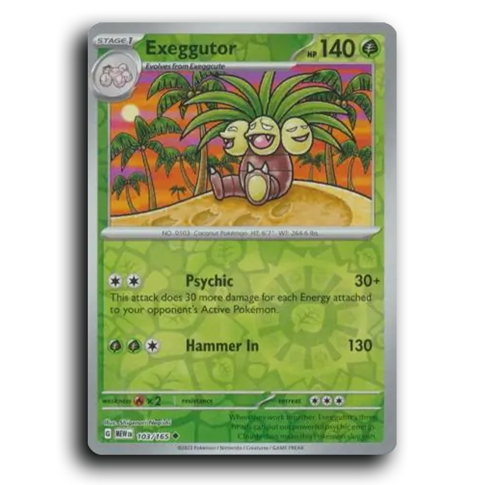 Exeggutor 103/165 151 Uncommon Pokemon Card TCG Near Mint NM Reverse Holo