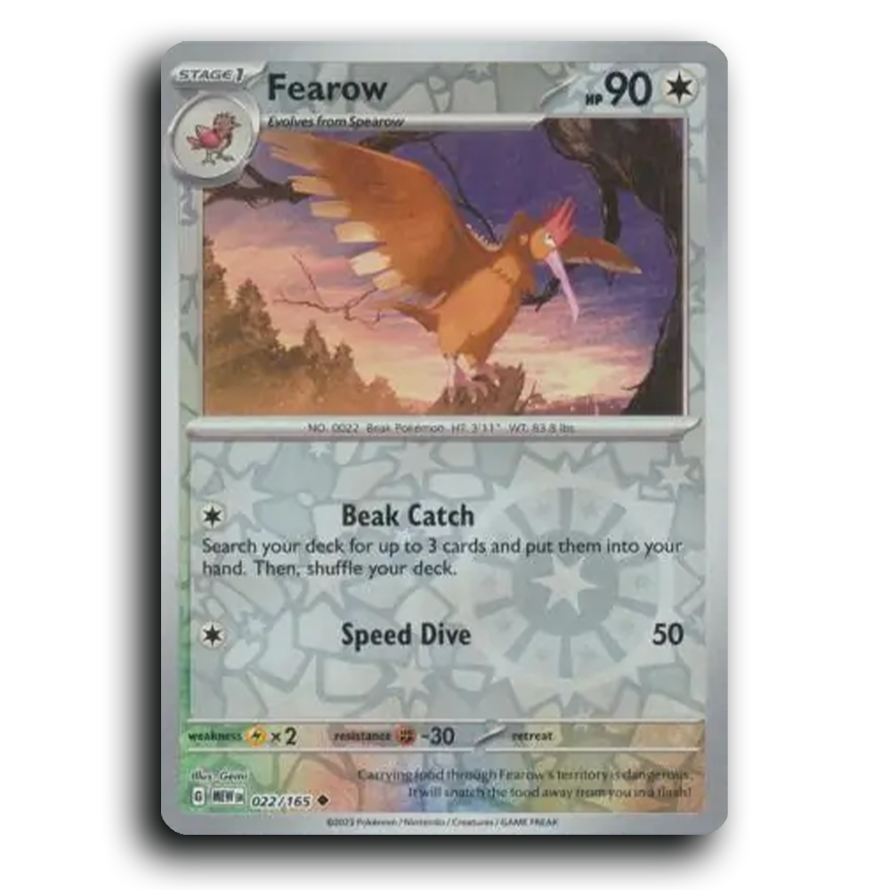 Fearow 022/165 151 Uncommon Pokemon Card TCG Reverse Holo