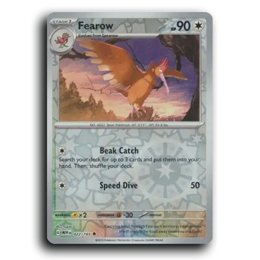 Fearow 022/165 151 Uncommon Pokemon Card TCG Reverse Holo