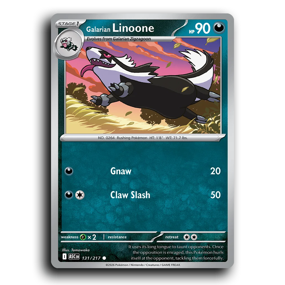 Galarian Linoone 131/217 Ascended Heroes Comon Pokemon Card TCG Near Mint NM