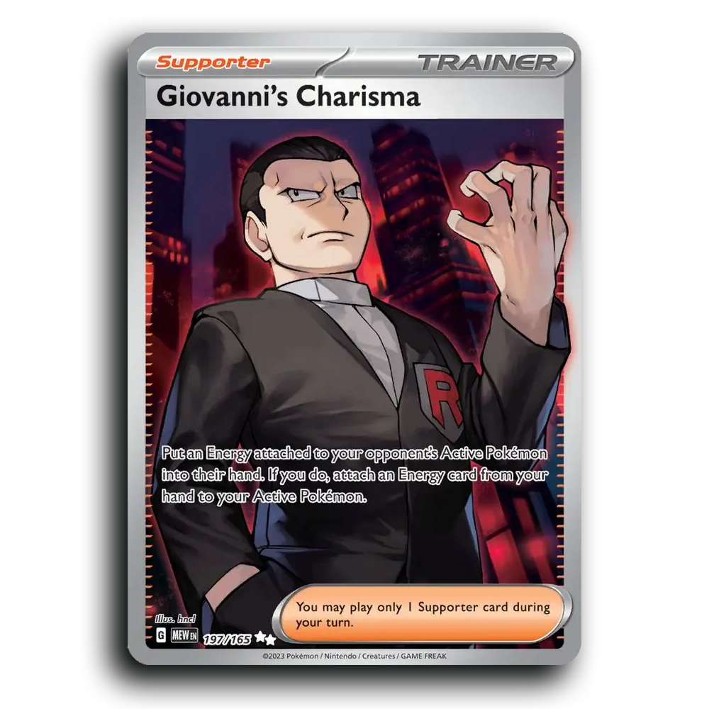 Giovanni's Charisma 197/165 151 Ultra Rare Pokemon Card TCG Near Mint NM Holofoil