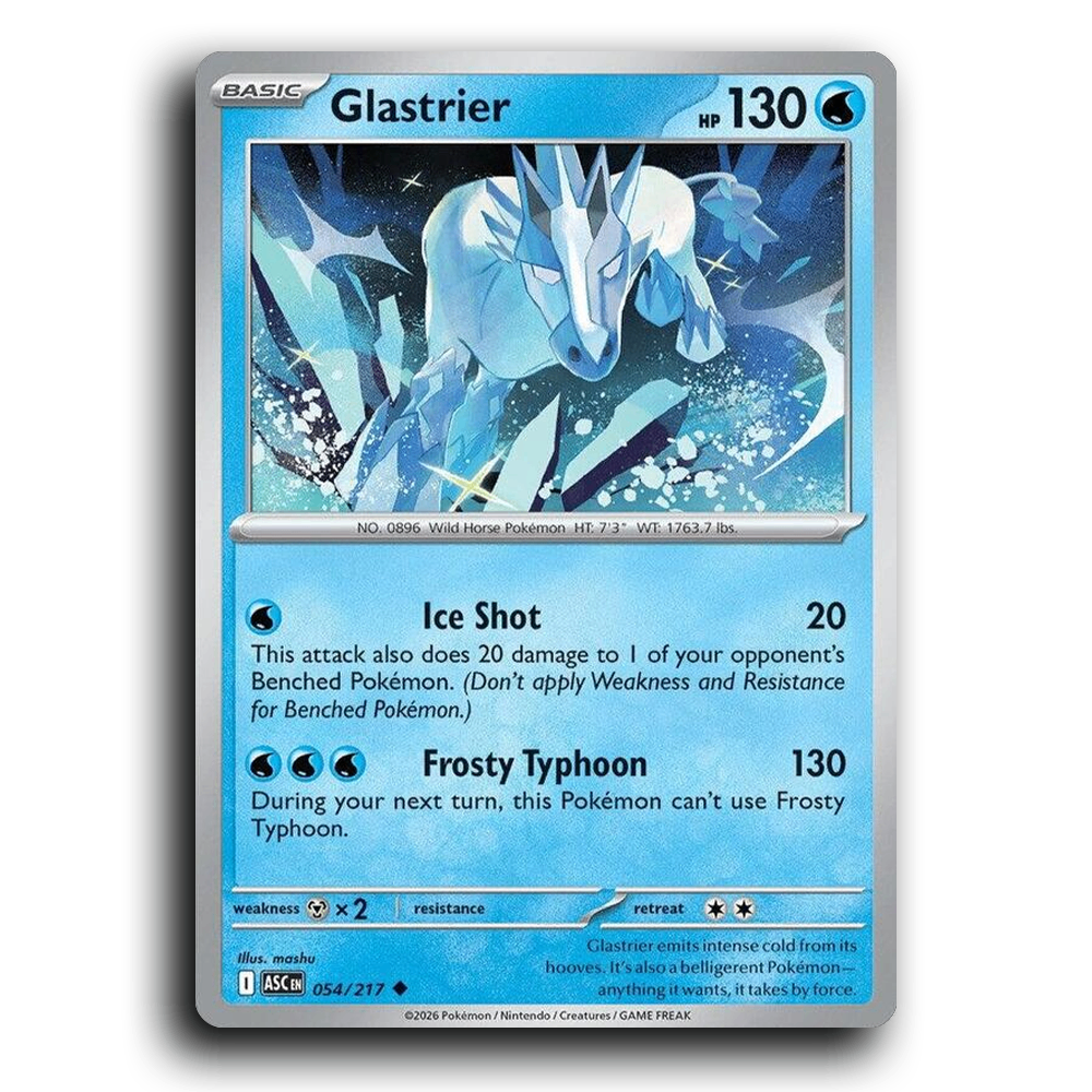 Glastrier 054/217 Ascended Heroes Uncommon Pokemon Card TCG Near Mint NM