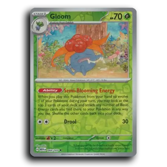 Gloom 044/165 151 Uncommon Pokemon Card TCG Reverse Holo