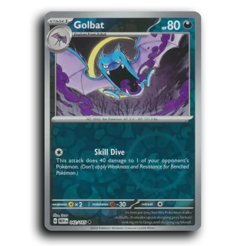 Golbat 042/165 151 Uncommon Pokemon Card TCG Reverse Holo