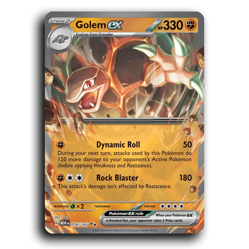 Golem ex 076/165 151 Double Rare Pokemon Card TCG Near Mint NM Holofoil