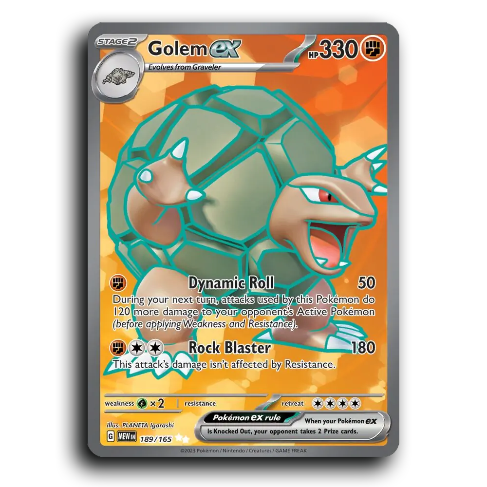 Golem ex 189/165 151 Ultra Rare Pokemon Card TCG Near Mint NM Holofoil