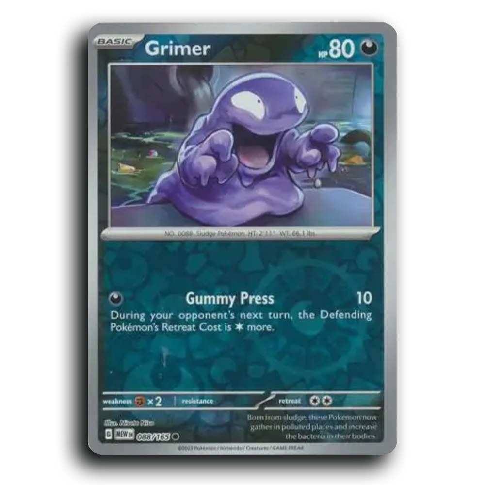 Grimer 088/165 151 Common Pokemon Card TCG Near Mint NM Reverse Holo