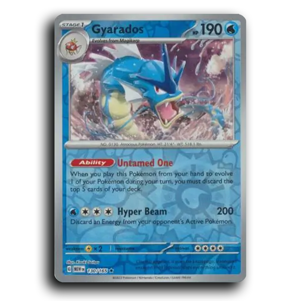 Gyarados 130/165 151 Rare Pokemon Card TCG Near Mint NM Reverse Holo