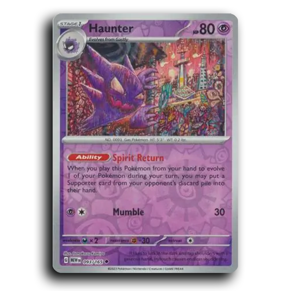 Haunter 093/165 151 Uncommon Pokemon Card TCG Near Mint NM Reverse Holo