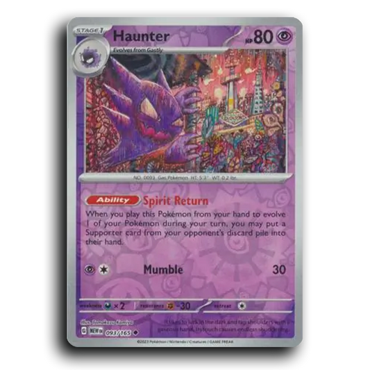 Haunter 093/165 151 Uncommon Pokemon Card TCG Near Mint NM Reverse Holo