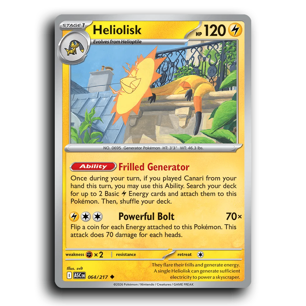 Heliolisk 064/217 Ascended Heroes Uncommon Pokemon Card TCG Near Mint NM