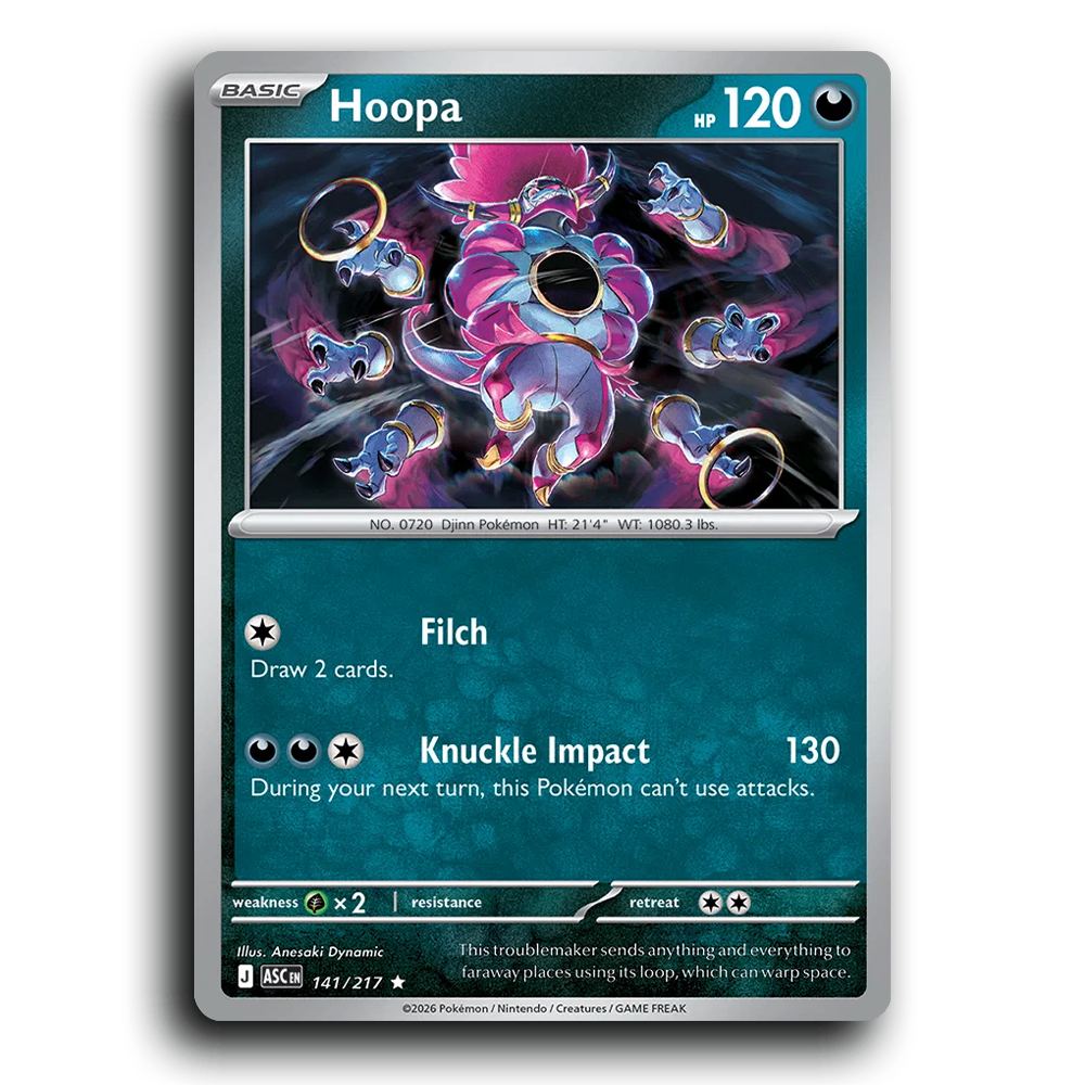 Hoopa 141/217 Ascended Heroes Rare Pokemon Card TCG Near Mint NM Holofoil