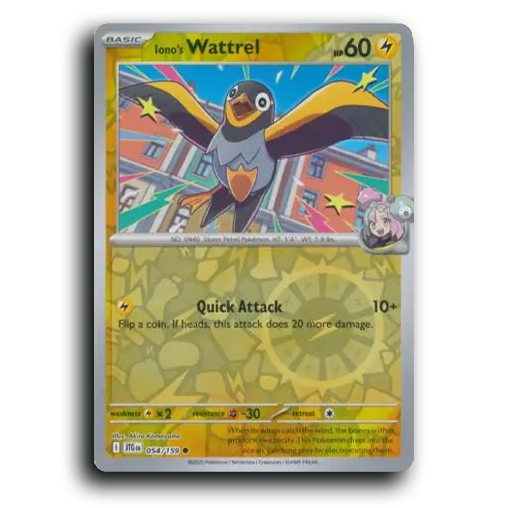 Iono's Wattrel 054/159 Journey Together Common Pokemon Card TCG Reverse Holo