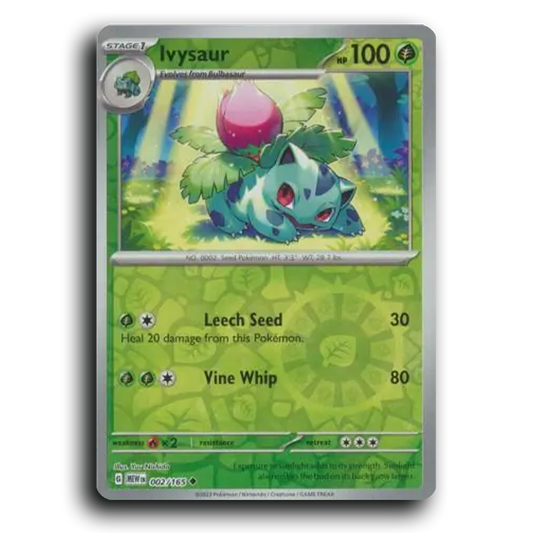 Ivysaur 002/165 151 Uncommon Pokemon Card TCG Reverse Holo