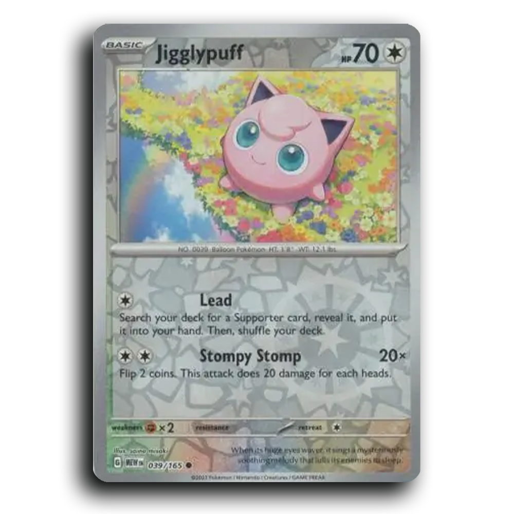 Jigglypuff 039/165 151 Common Pokemon Card TCG Reverse Holo