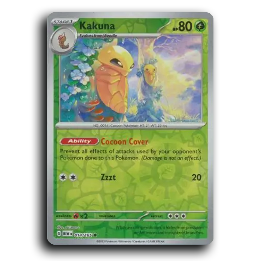 Kakuna 014/165 151 Common Pokemon Card TCG Reverse Holo