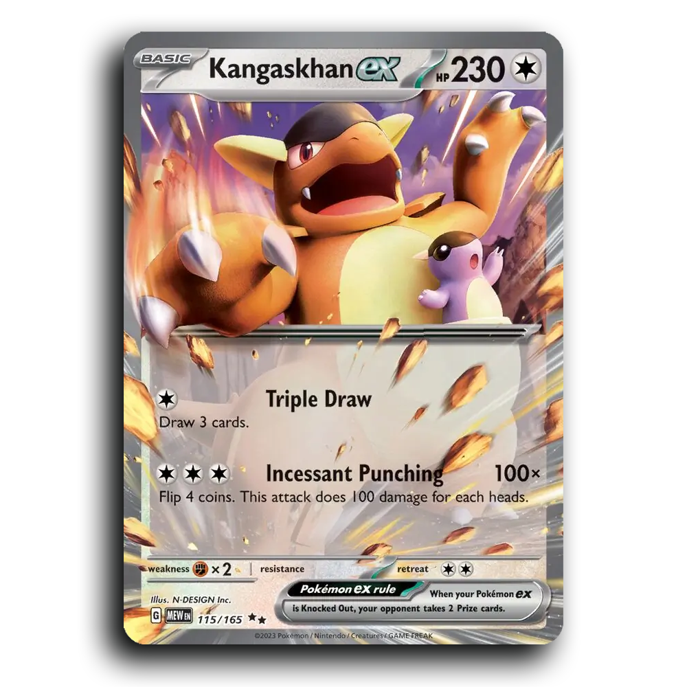 Kangaskhan ex 115/165 151 Double Rare Pokemon Card TCG Near Mint NM Holofoil