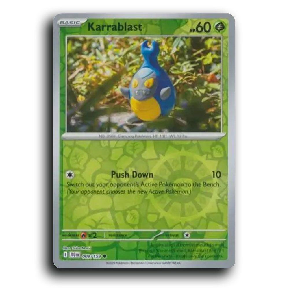 Karrablast Journey Together 009/159 Common Reverse Holo Near Mint Pokemon Card TCG
