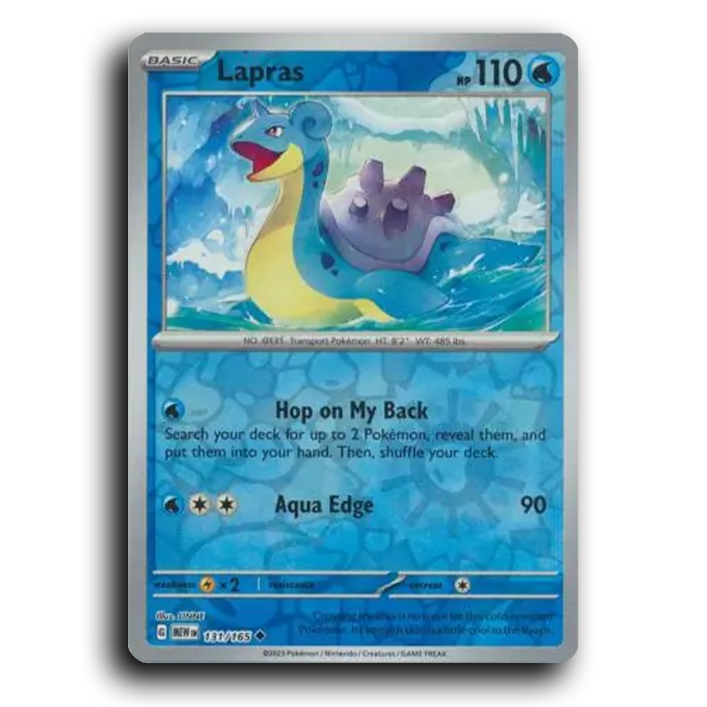 Lapras 131/165 151 Uncommon Pokemon Card TCG Near Mint NM Reverse Holo
