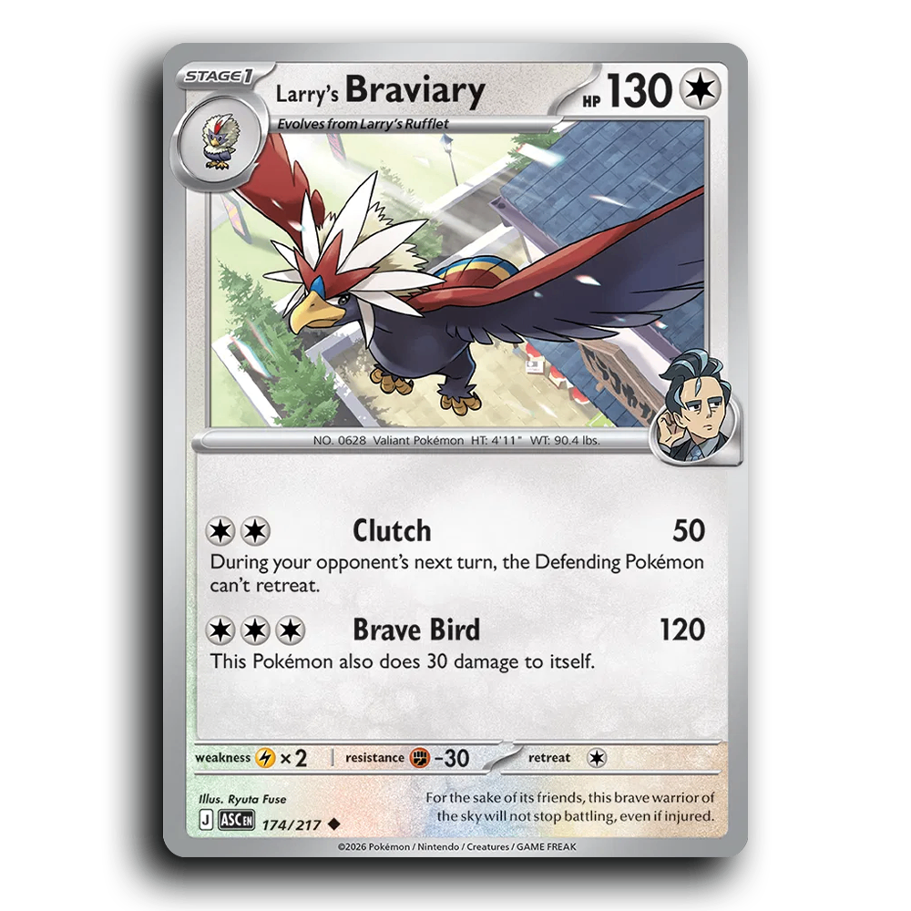 Larry's Braviary 174/217 Ascended Heroes Uncommon Pokemon Card TCG Near Mint NM