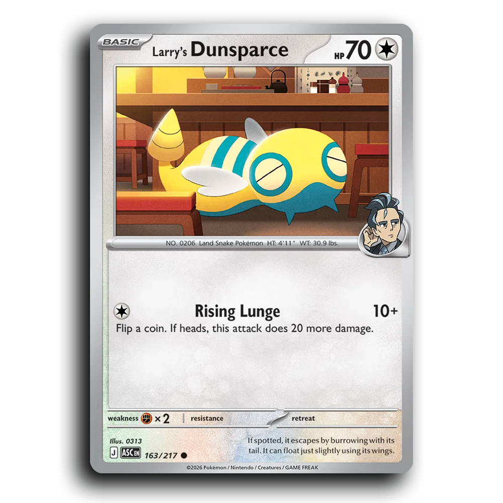Larry's Dunsparce 163/217 Ascended Heroes Common Pokemon Card TCG Near Mint